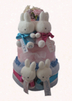 twin nappy cake